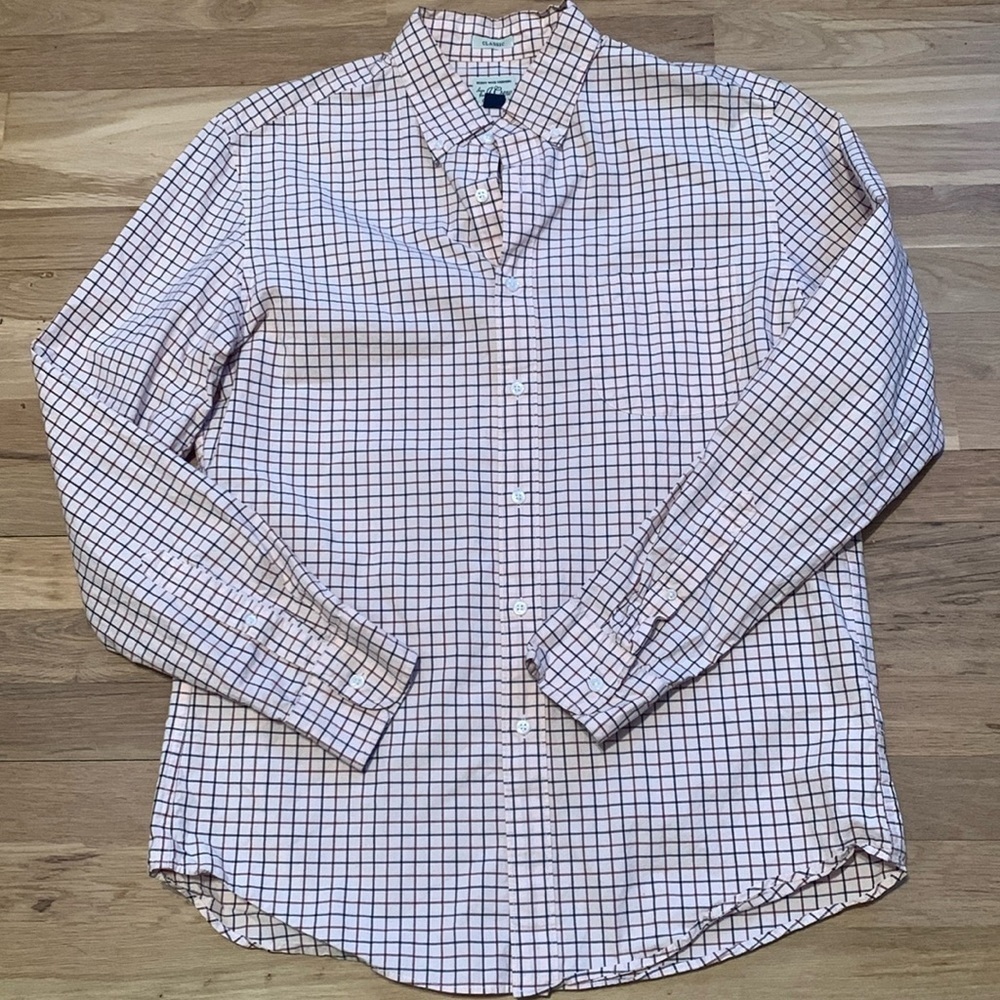 J Crew Classic Secret Wash Button Down Collared Checkered Shirt Men’s M